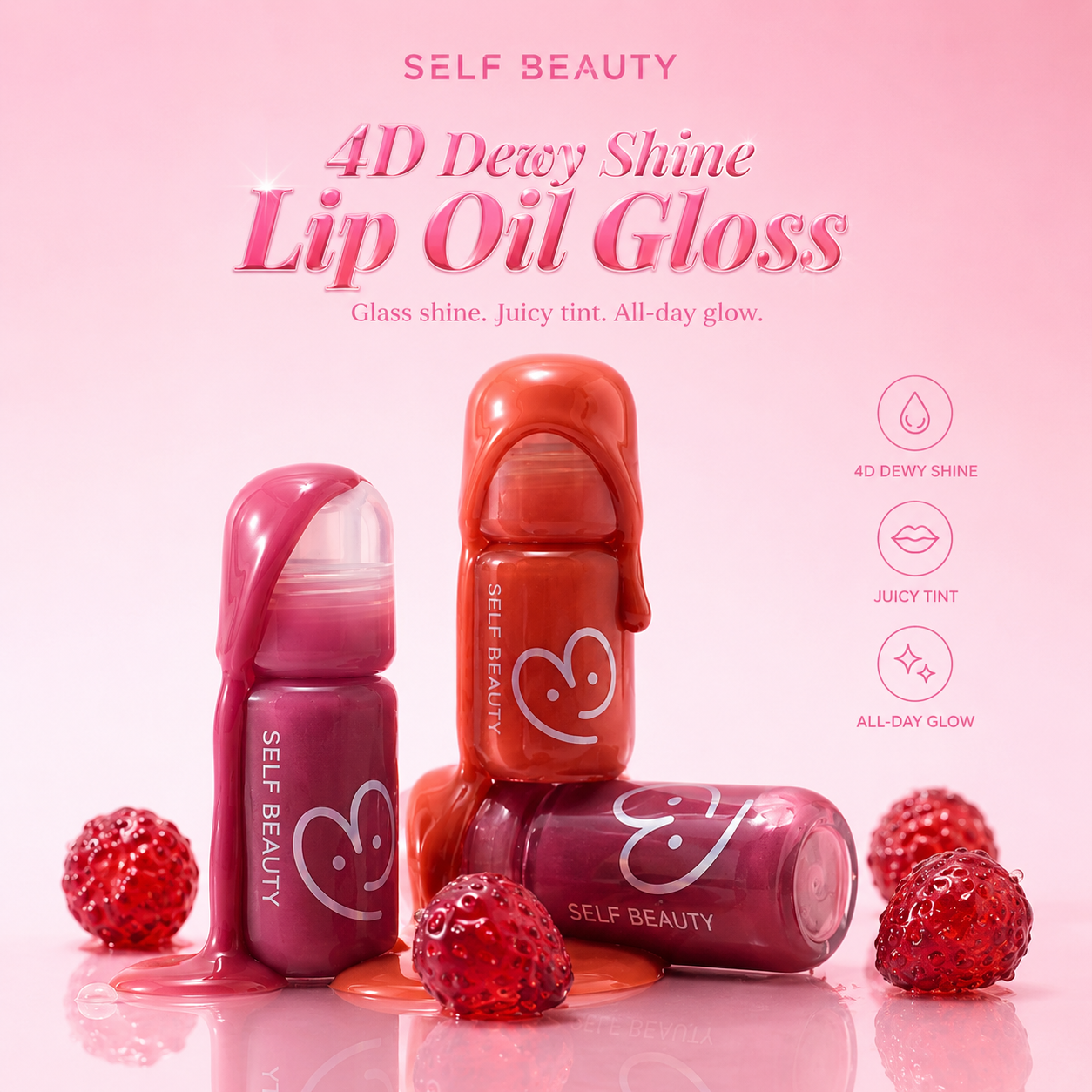 VEGANIZE 4D DewyShine Lip Oil Gloss
