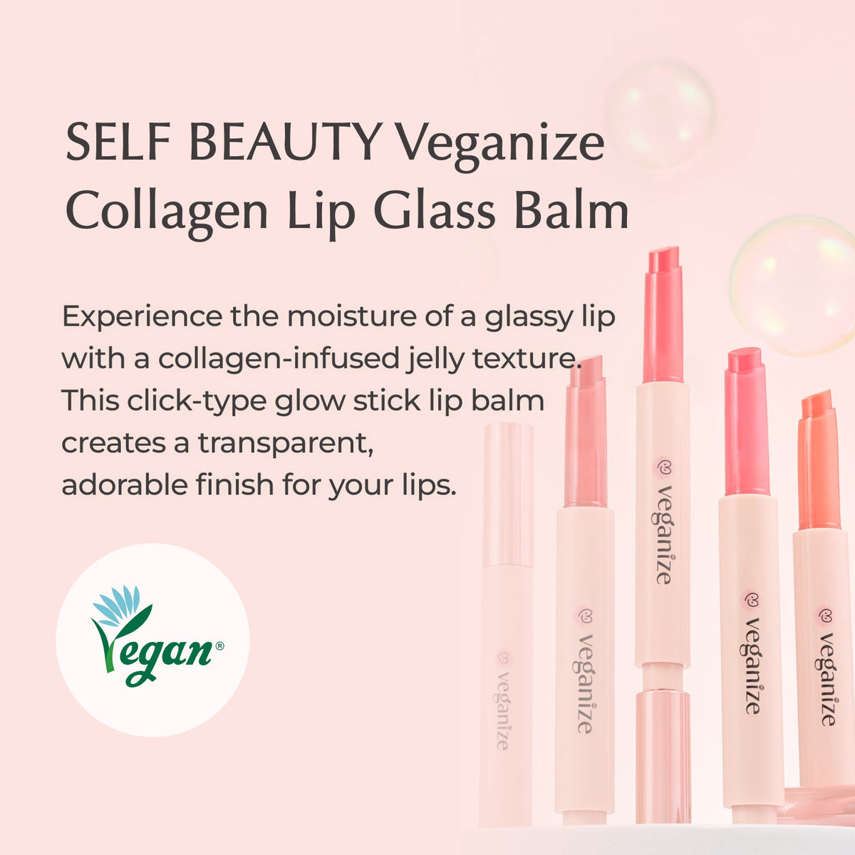Veganize Collagen Lip Glass Balm | Hydrating Glossy Lip Color
