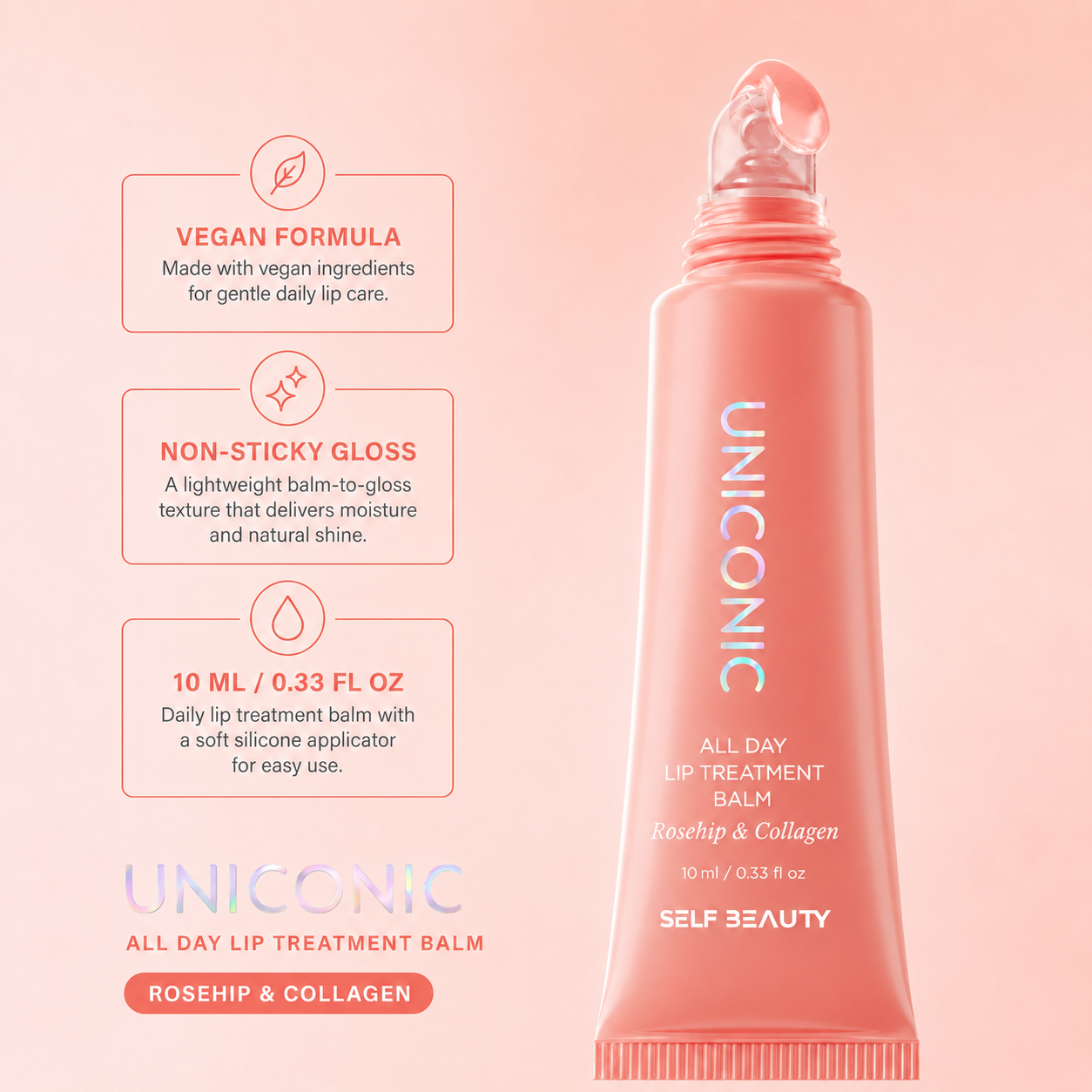 UNICONIC All Day Lip Treatment Balm Rosehip & Collagen
