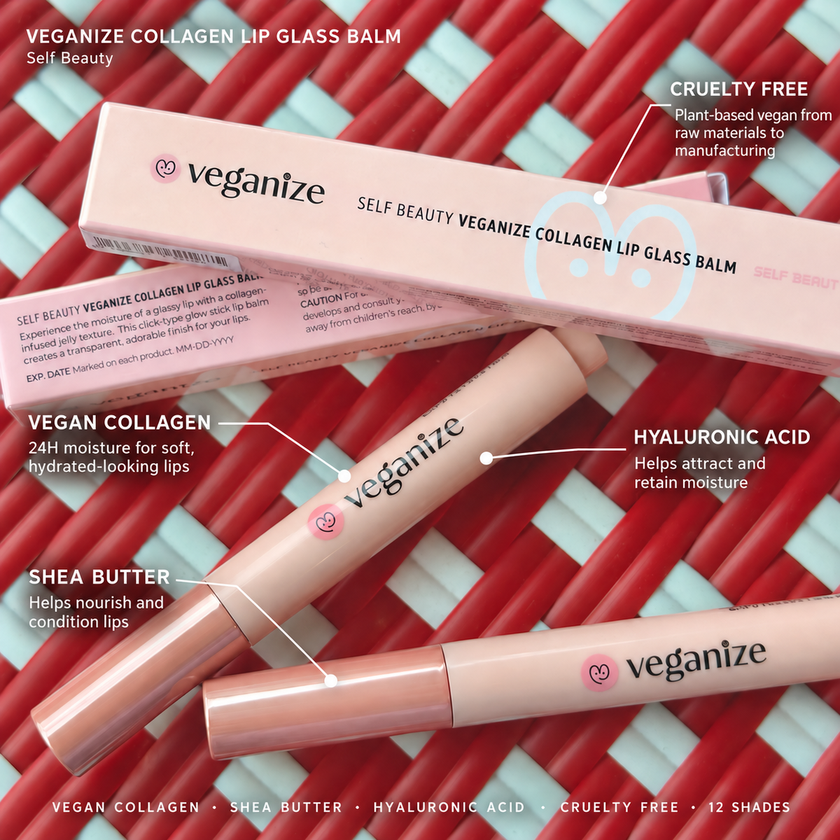 Veganize Collagen Lip Glass Balm | Hydrating Glossy Lip Color